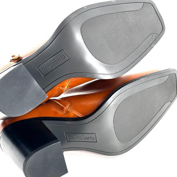 Franco Sarto Vivica Ankle Booties 11 NWOT Tan Square Toe Block Heel Western - Picture 10 of 10